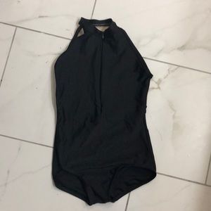 Black Mesh Dance Leotard
